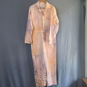 Red‎ Kap Jumpsuit Workwear 40-RG Pink Tie Dye Custom Boho Utility Cargo